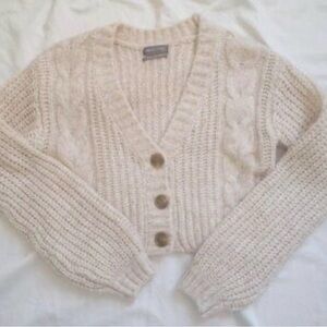 Urban Outfitters Cozy Cream Cable Knit Sweater